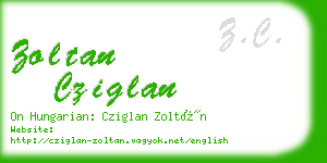 zoltan cziglan business card